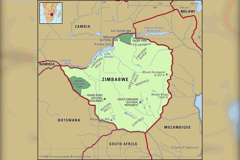 Map of Zimbabwe
